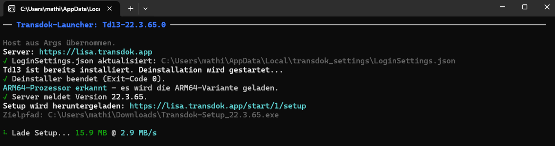 transdok installieren